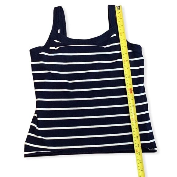 LIZ Claiborne Navy Striped Cotton Tank - Picture 7 of 7